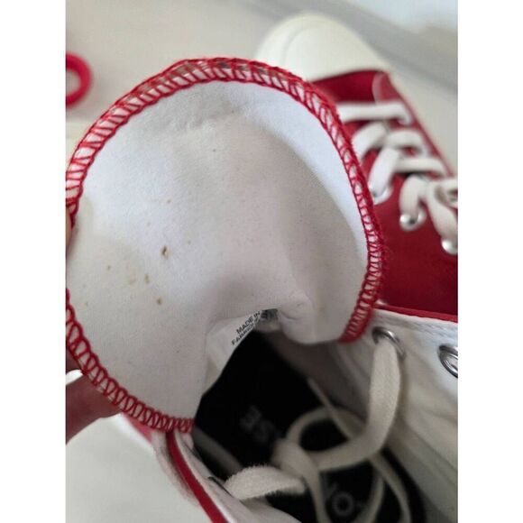 CONVERSE CHUCK TAYLOR ALL STAR "BIG C LOGO" HIGH TOP RED LEATHER SHOES SIZE W7/M - Picture 9 of 11